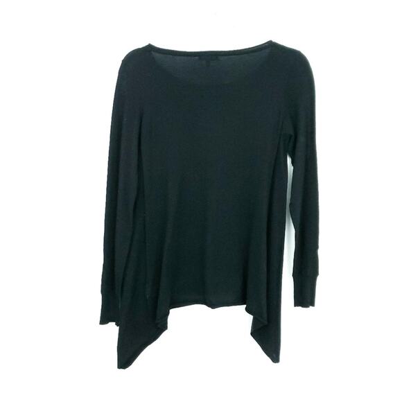 Joie Asymmetrical Black Lightweight Sweater Wool Blen XS Xsmall Asymmetrical Hem - Picture 2 of 5